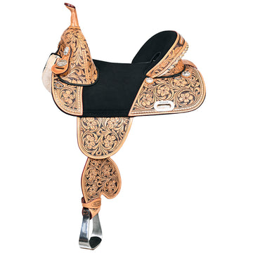 Hilason Western Trail Treeless Barrel Racing American Leather Saddle